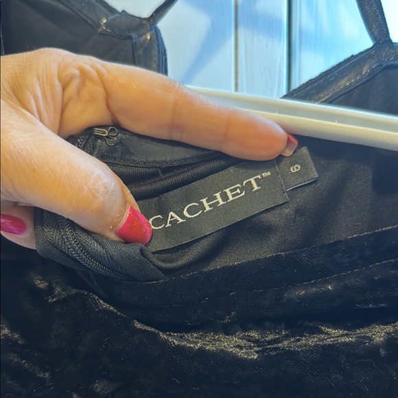 Elegant Black Velvet Dress - Picture 3 of 3